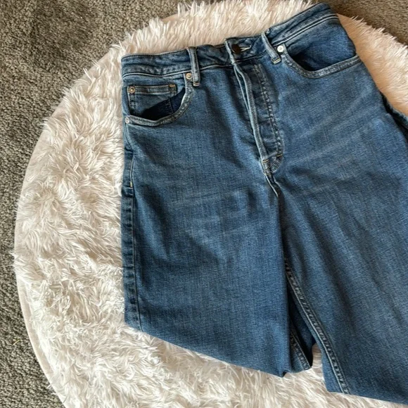 Free People Cropped High Rise Flare Button Fly Jeans - Picture 2 of 6